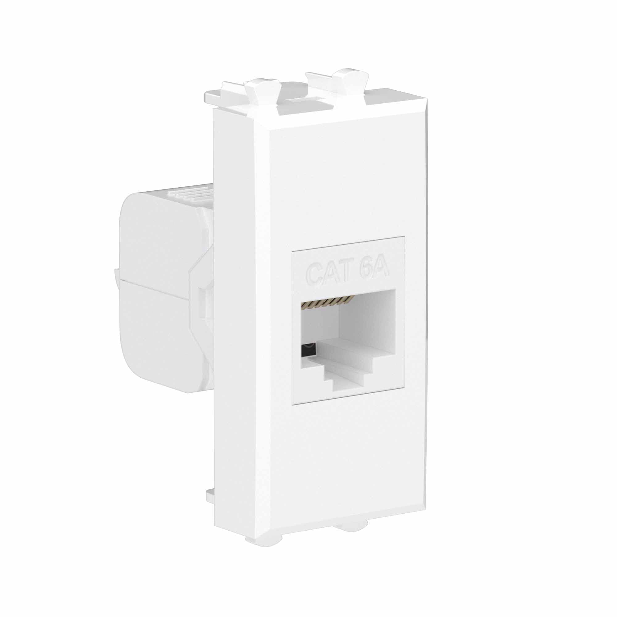 DKC Компьютерная розетка RJ-45 без шторки модульная , кат.6А, "Avanti", "Белое облако", 1 модуль — миниатюра 2