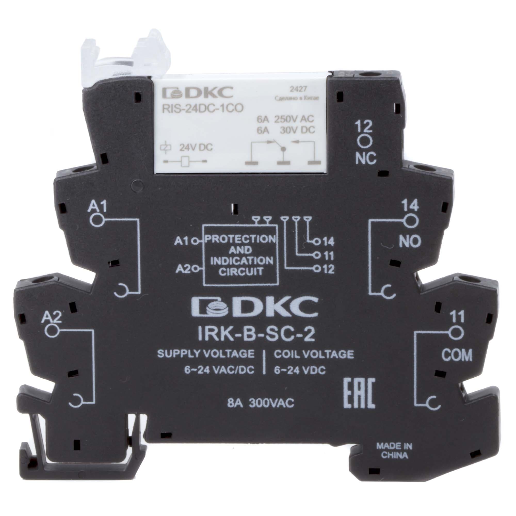 DKC Реле интерфейсное, 1CO, ком. ток 6А, AgSnO2, напряжение 24V AC/DC, винтовые клеммы. — миниатюра 1