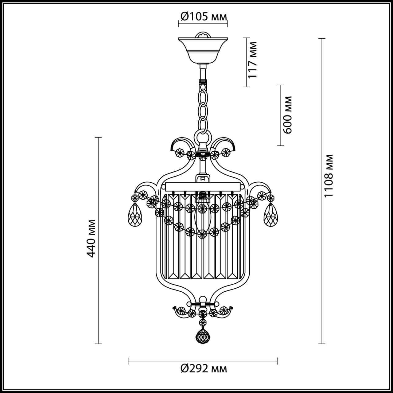 Odeon Light 4686/1 ODL20 499 серебристый/хрусталь Подвес E14 1*40W 220V SHARM — миниатюра 4