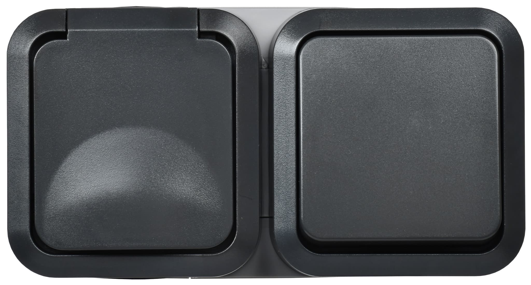 IEK TORS Блок розетка + выключ. гор. 16А IP55 TS142 графит