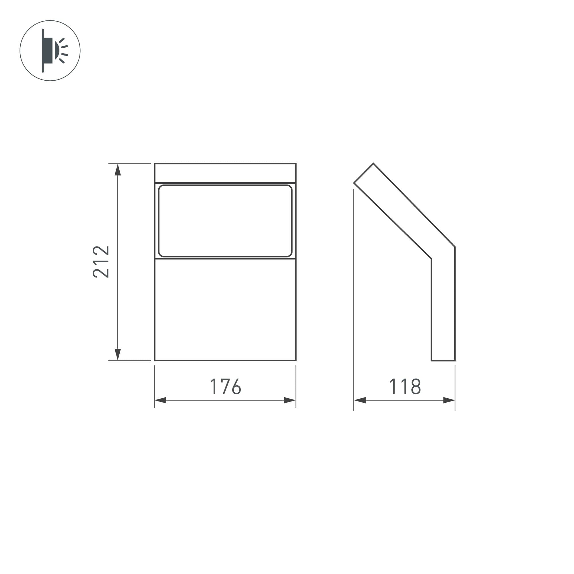 Arlight Светильник LGD-ECRAN-WALL-9W Warm3000 (GR, 108 deg, 230V) (IP65 Металл, 3 года) 029989 — миниатюра 3