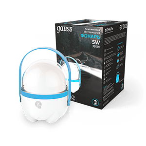 Фонарь кемпинговый Gauss модель GFL002 5W 380lm Li-ion 3600mAh диммируемый голубой LED 1/20/40 GF002