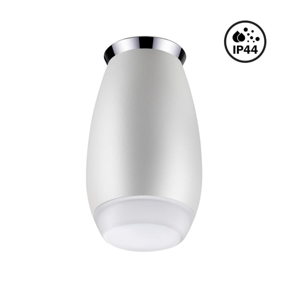 Novotech 370910 OVER NT22 белый/хром Светильник накладной влагозащищенный IP44 GU10 9W 220V GENT