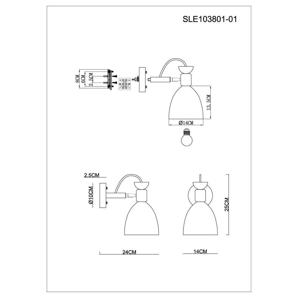 Evoluce BALCAMO SLE103801-01 Светильник настенный Светлое дерево, Белый/Белый E27 1*60W — миниатюра 2