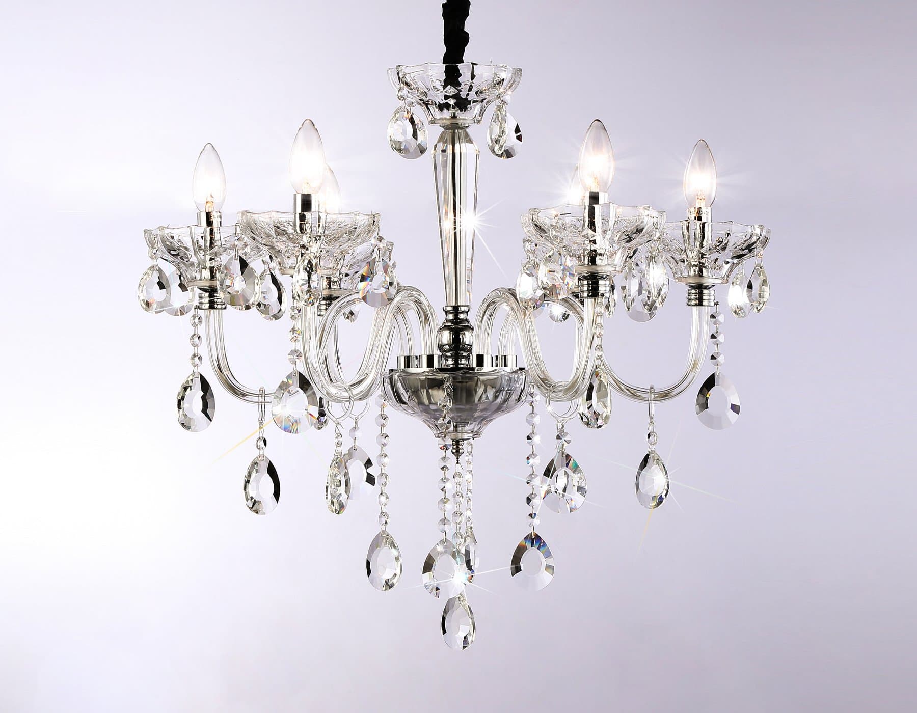 Ambrella Подвесная люстра с хрусталем TR4900/6 CH/CL хром/прозрачный E14/6 max 40W D663*598