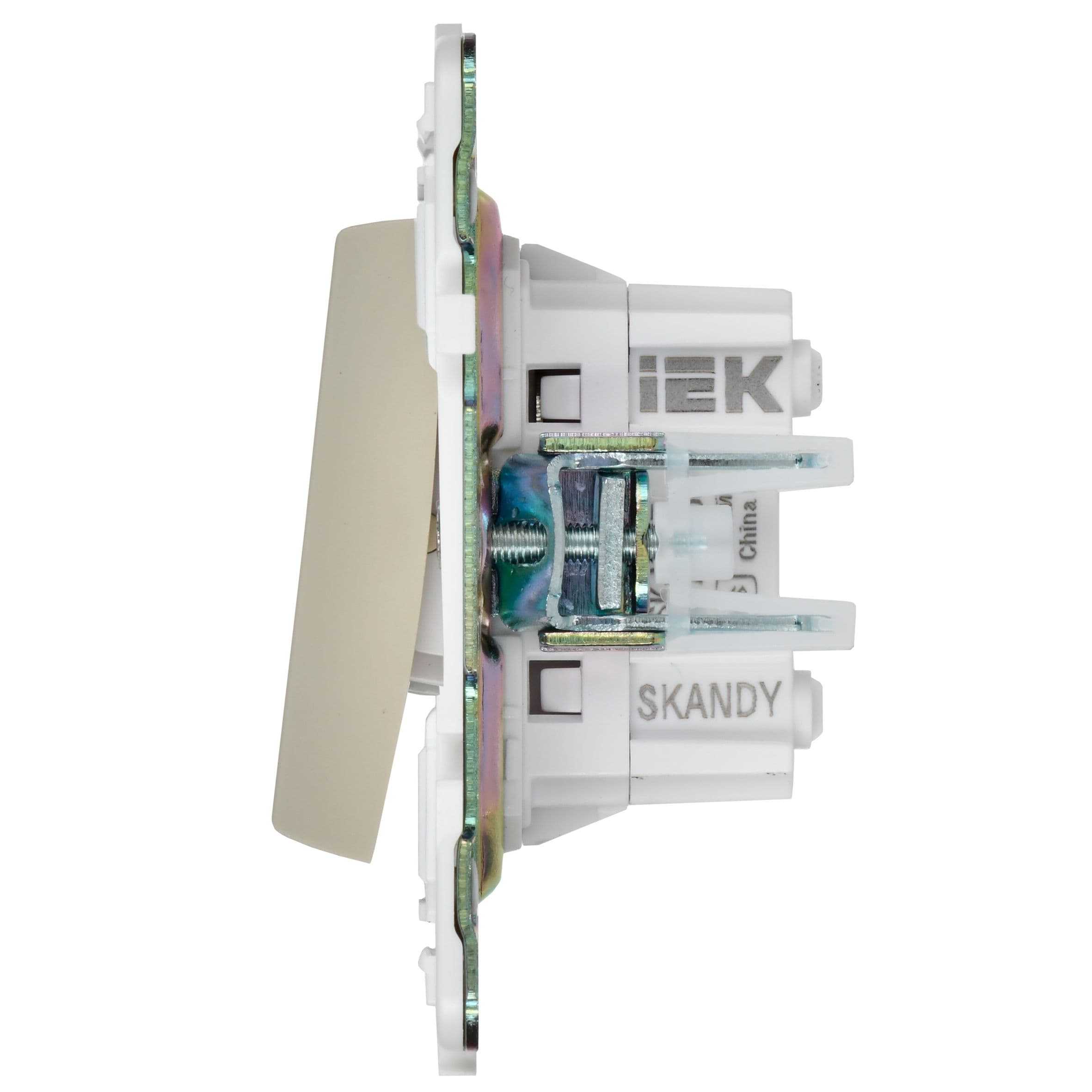 IEK SKANDY Бежевый Выключатель 2-клавишный перекрестный 10А SK-V06B — миниатюра 3