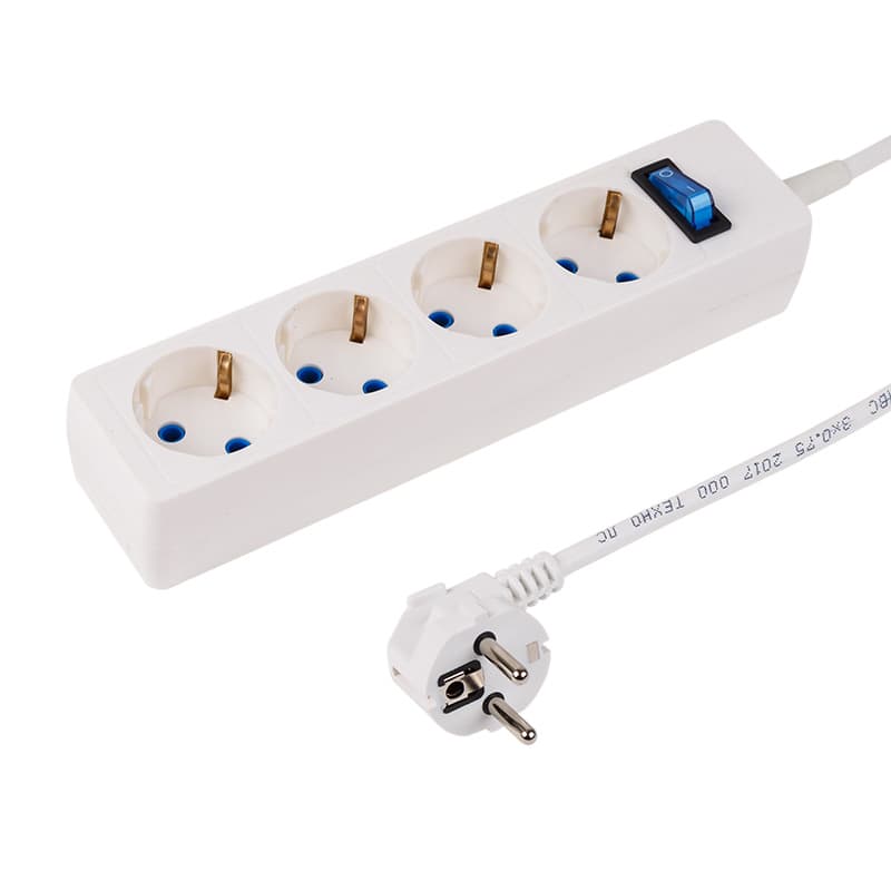 PROconnect Сетевой фильтр STANDARD 4 гнезда, 1.5 м, 3х0.75 мм², с/з, белый 11-7227
