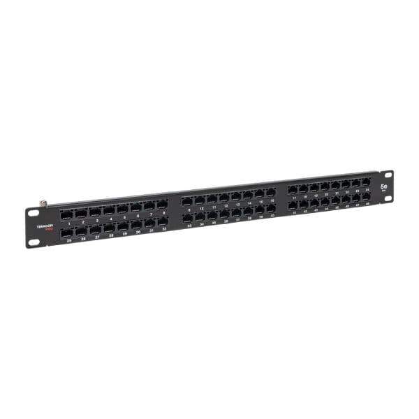 EKF Патч-панель высокой плотности TERACOM PRO 19'' Cat.5E 1U неэкранированная UTP 48 портов RJ-45 Dual IDC с органайзером