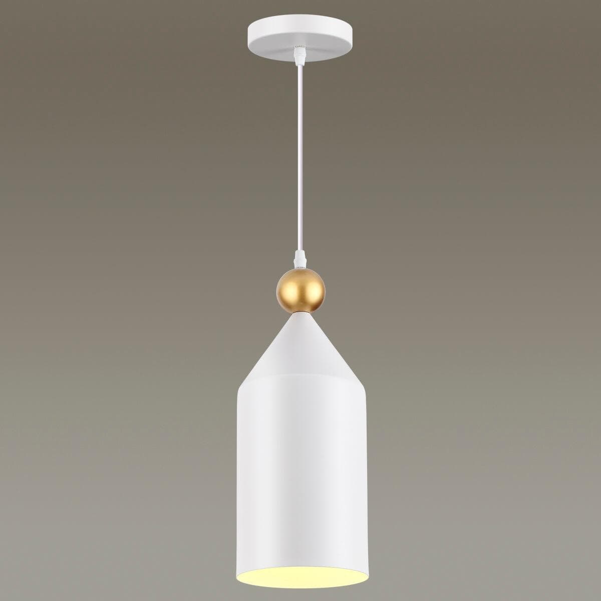 Odeon Light 4093/1 ODL19 385 белый/золотой Подвес Е27 1*40W BOLLI — миниатюра 2