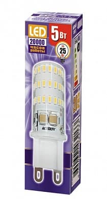 Jazzway Лампа PLED-G9 5w 4000K 320Lm 175-240V (пластик d16*50мм) .1032133B — миниатюра 2