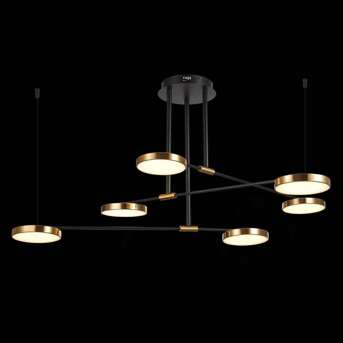 ST Luce SL1605.403.06 Светильник подвесной Черный/Латунь, Белый LED 6*7,5W 3000K — миниатюра 3
