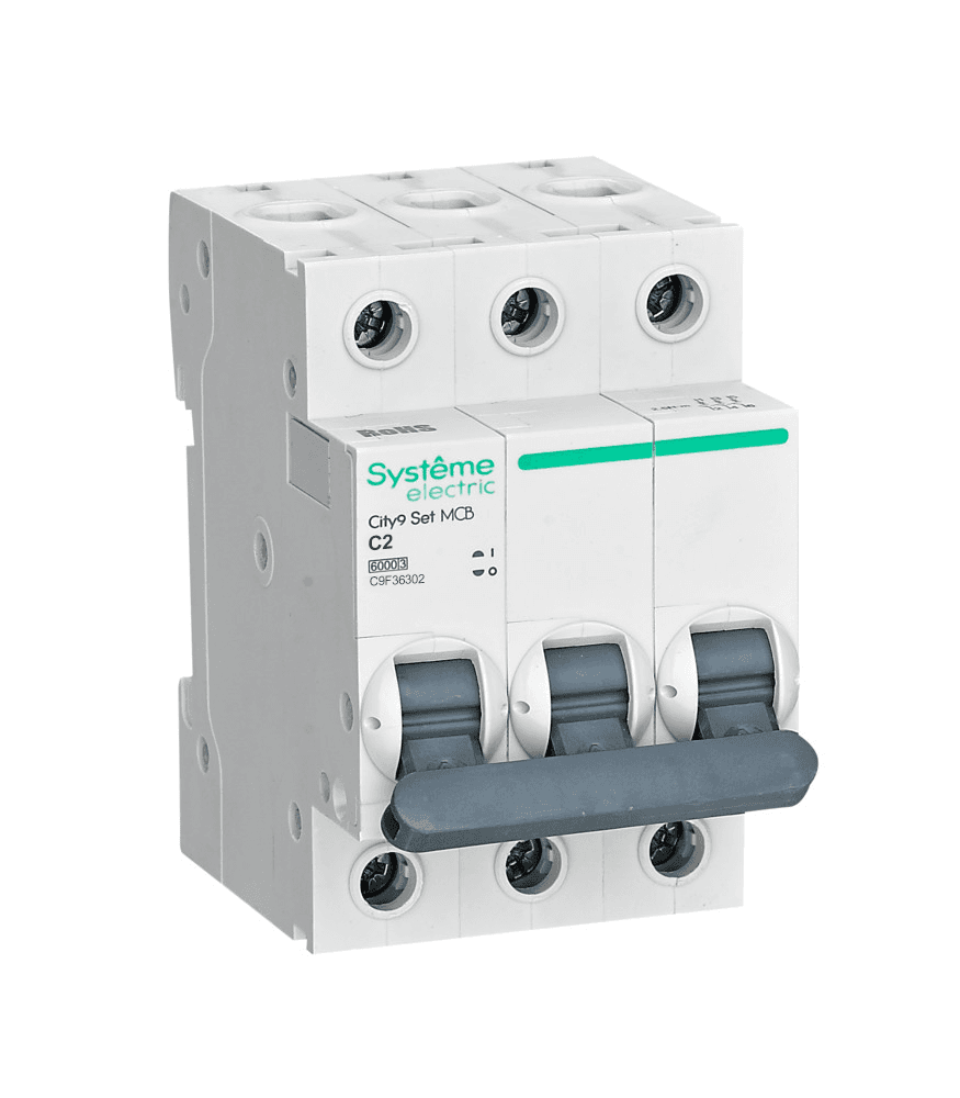 Systeme Electric City9 Set Автоматический выключатель C 2A 3P 6kA