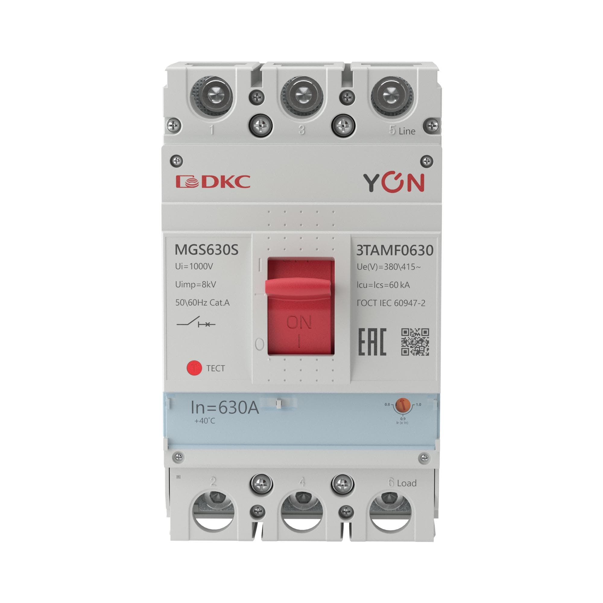 DKC Авт. выкл. YON MGS630 3P 504-630A 60kA — миниатюра 2