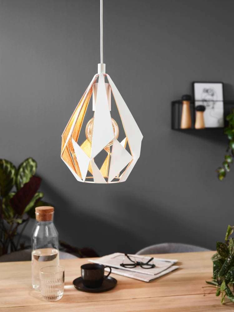 Eglo 43001 Подвес CARLTON 1, 1x60W (E27), L280, B205, H1100, сталь, белый, золото — миниатюра 2