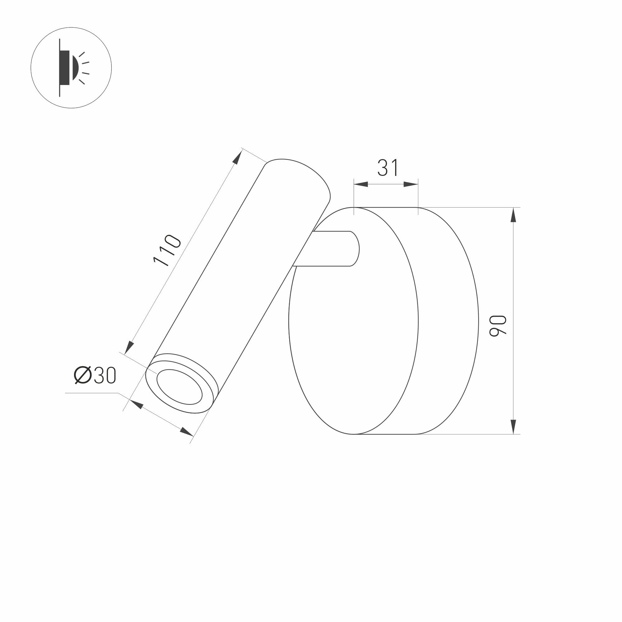 Arlight Светильник SP-BED-NB-R90-3W Warm3000 (BK, 20 deg, 230V) (IP20 Металл, 3 года) 034061 — миниатюра 4