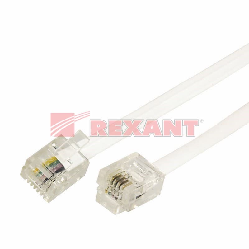 Телефонный удлинитель 3М белый Rexant 18-3031 — миниатюра 2
