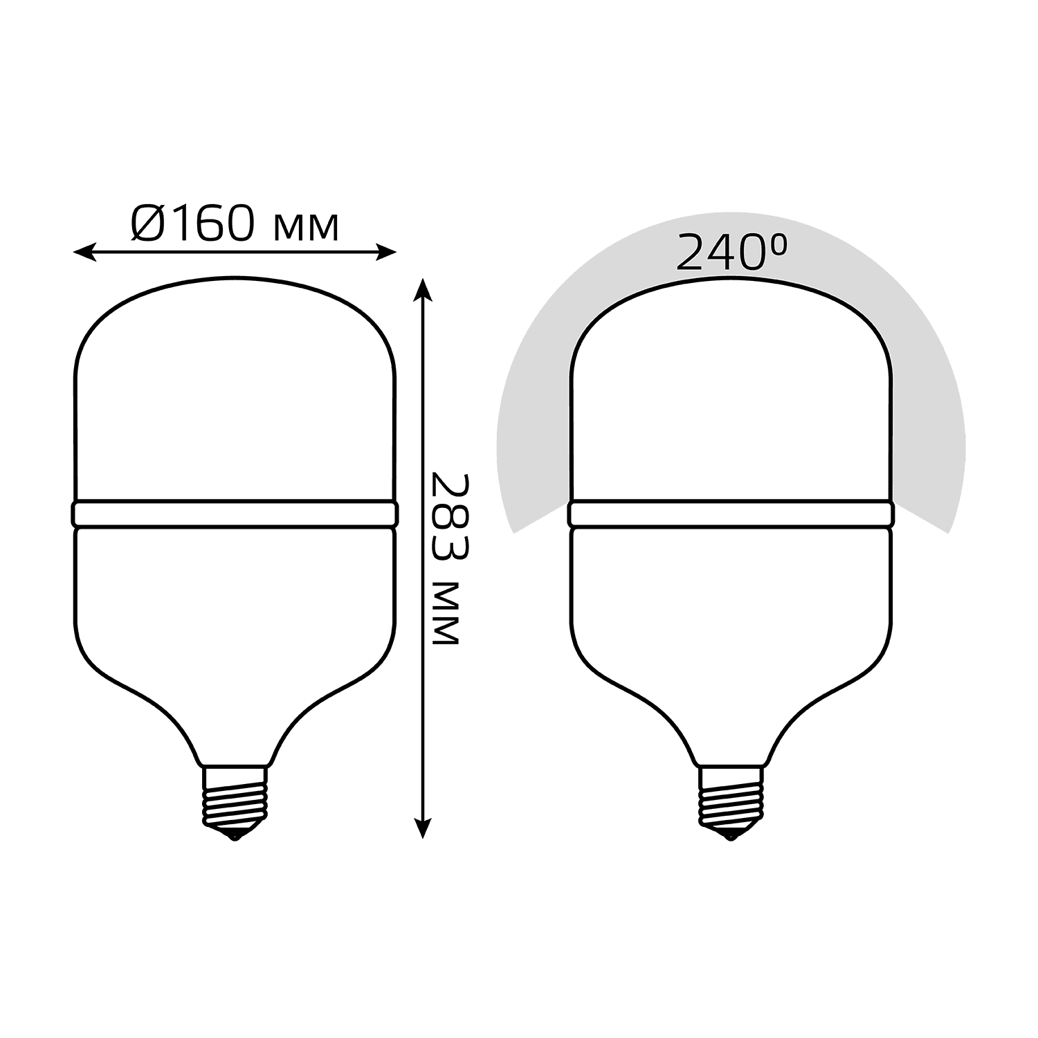 Gauss Лампа Elementary T160 60W 5400lm 4000K E27 LED 63226 — миниатюра 2