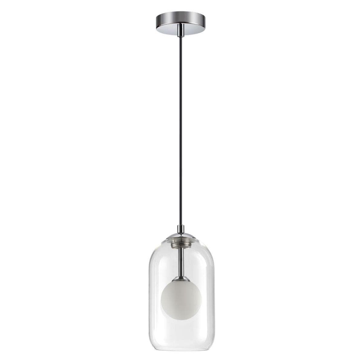 Odeon Light 4953/1 PENDANT ODL22 237 хром/ белый/прозрачный/стекло Подвес G9 1*40W LOSTAR — миниатюра 1