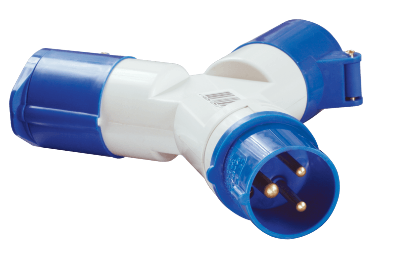 IEK Адаптер двухлучевой TS1012 2Р+РЕ 16А 250В IP44 PAS21-016-3 — миниатюра 2