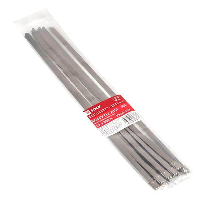EKF PROxima Хомут AISI 304 из нержавеющей стали, 7.9x360 (10 шт.) FlexLock — миниатюра 2