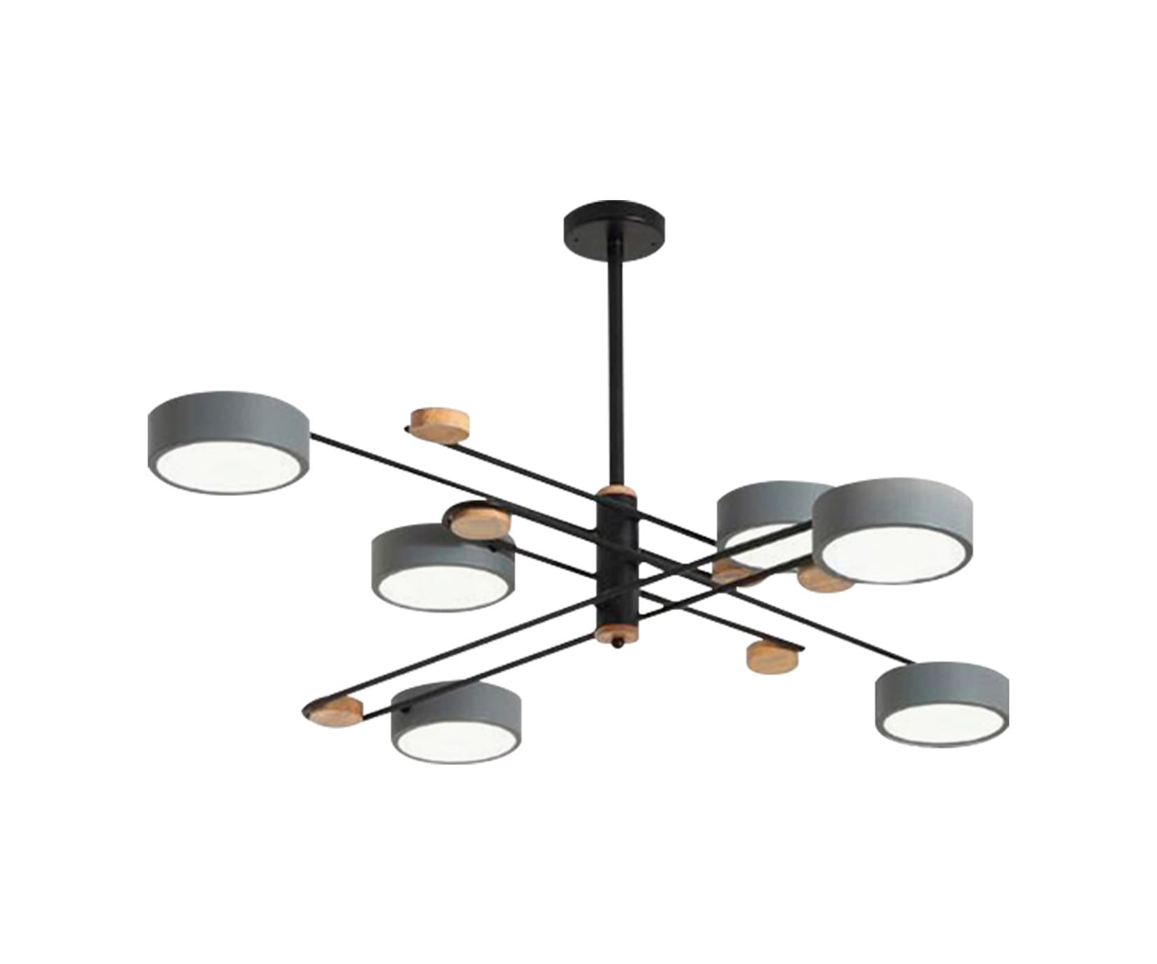 Kink Light 07648-6,16(4000K) Люстра Рапис серый d100 h70 LED 6*16W (4000K)
