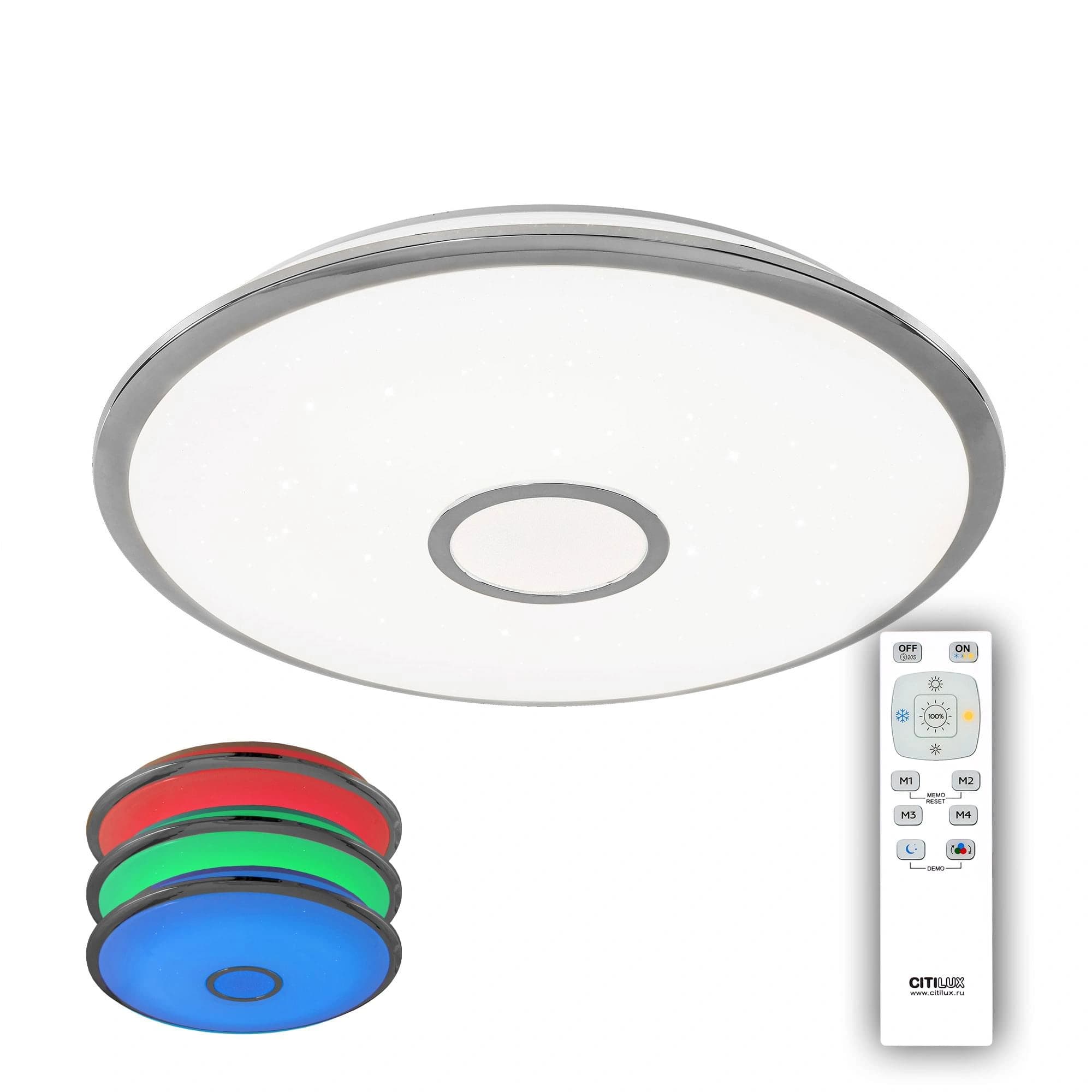 Citilux CL70380RGB Старлайт Хром LED Светильник с пультом — миниатюра 1