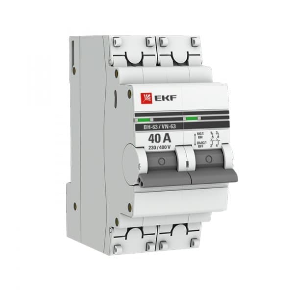 EKF PROxima Выключатель нагрузки 2P 40А ВН-63 SL63-2-40-pro