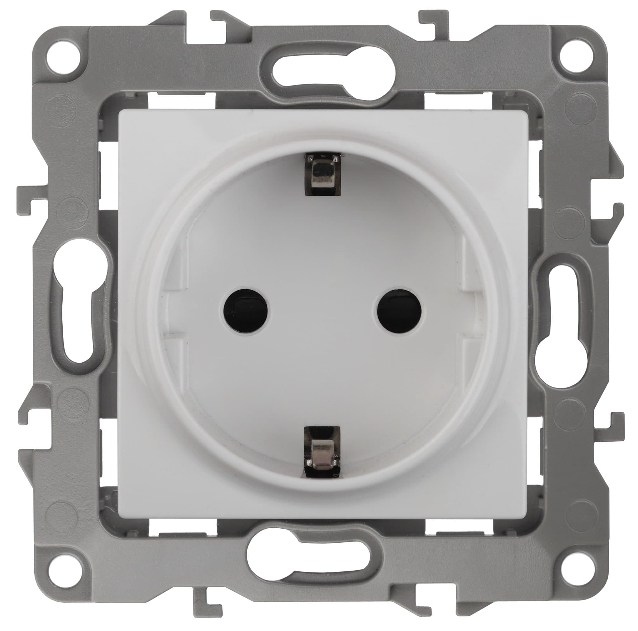 ЭРА 12-2011-01 Розетка 2P+E Schuko, 16A-250В, IP20, винт, без м.лапок, 12, Белый