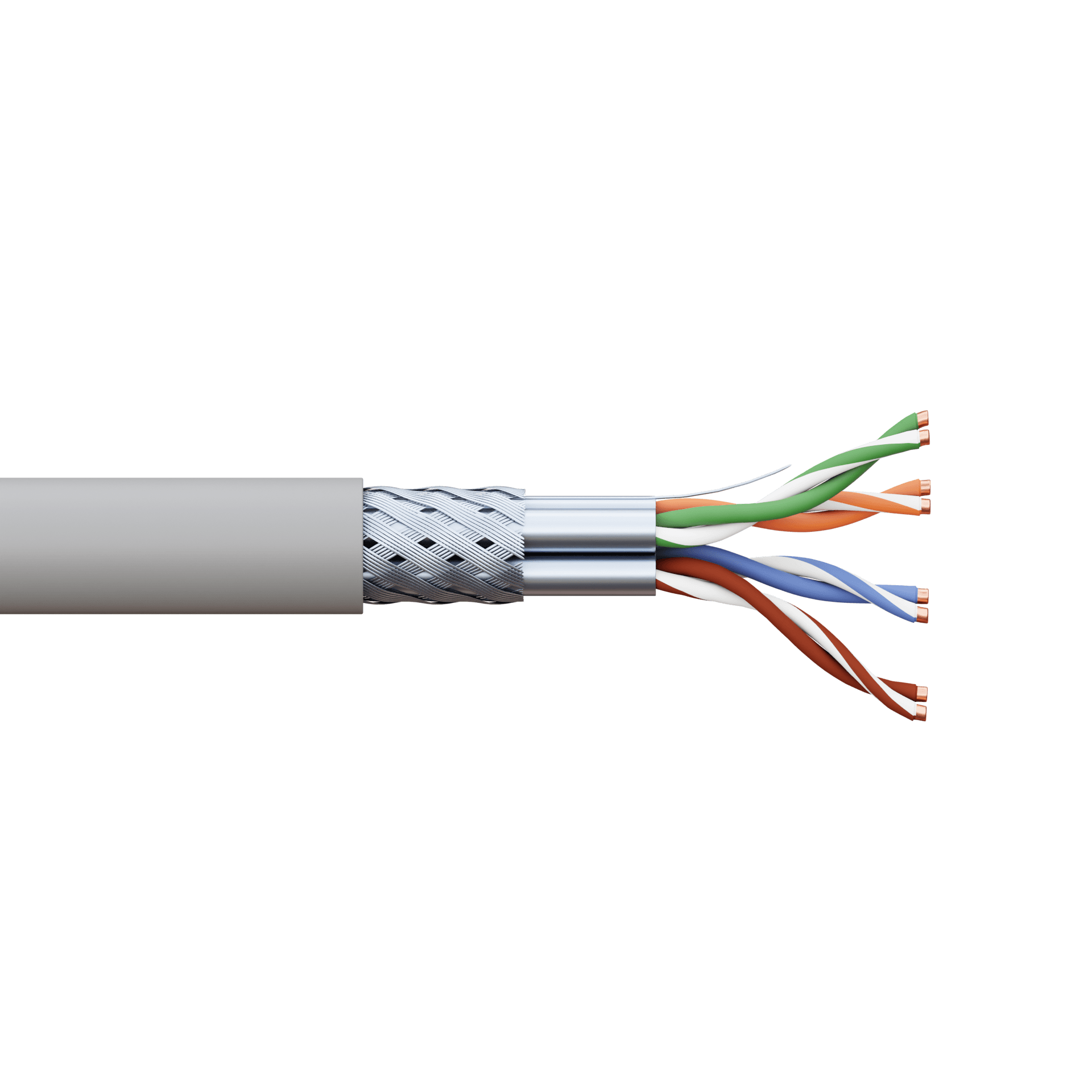 EKF Кабель витая пара TERACOM CS Cat.6A S/FTP 4 пары solid 0,57мм оболочка LSZH нг(А)-HF цвет серый (упак. 305м) — миниатюра 2