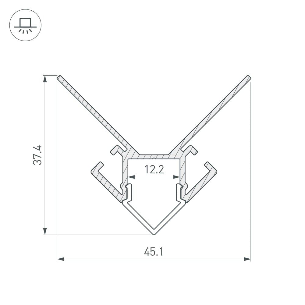 Arlight Профиль ARH-DECORE-S12-EXT-2000 ANOD внешний (Алюминий) 023889 — миниатюра 3