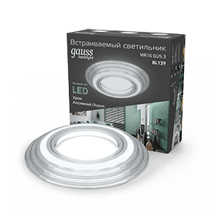 Gauss Светильник Backlight BL139 Кругл. Хром. Gu5.3, 3W, LED 4000K