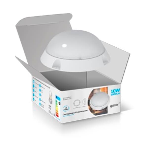 Gauss Св-к светодиодный IP54 D175*76 15W 1250lm 6500K Qplus круглый 141411315 — миниатюра 2