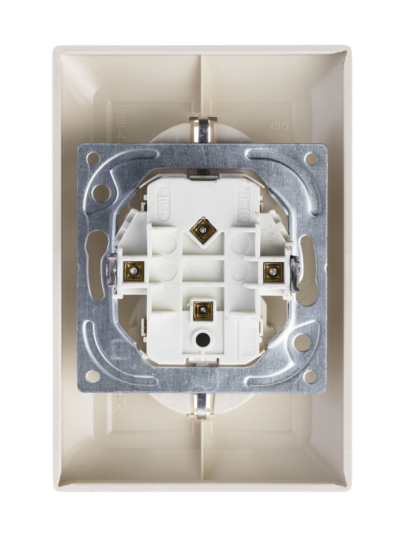 ABB BJB Basic 55 Беж Розетка 2-ая с/з моноблок, с защитными шторками 2CKA002021A0379 — миниатюра 2