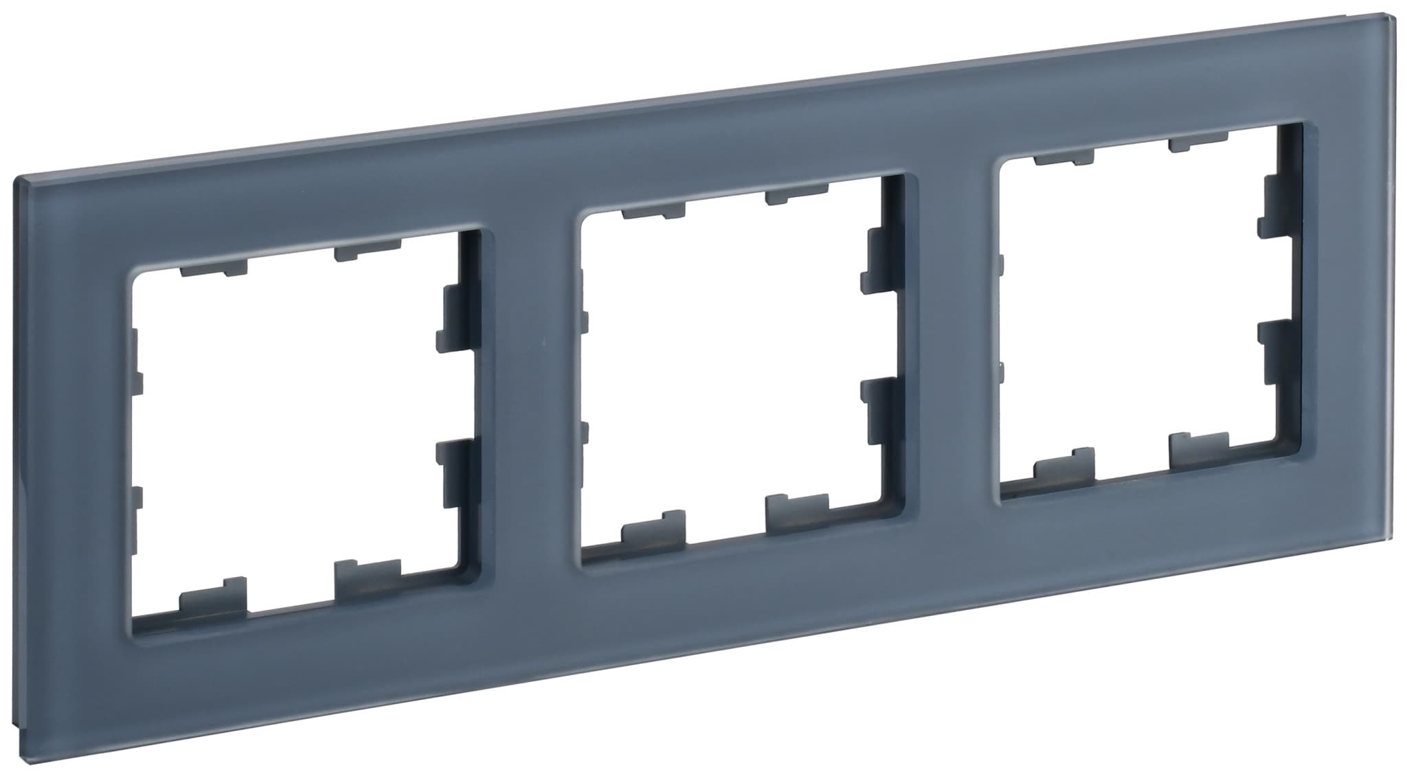 IEK BRITE DECOR Маренго матовый стекло Рамка 3-мест. РУ-3-2-Бр
