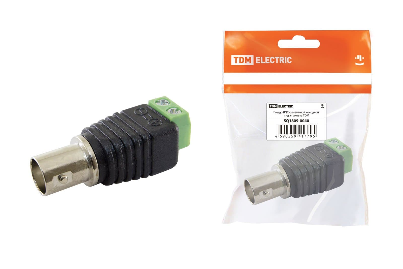 TDM Гнездо BNC с клеммной колодкой, инд. упаковка SQ1809-0040
