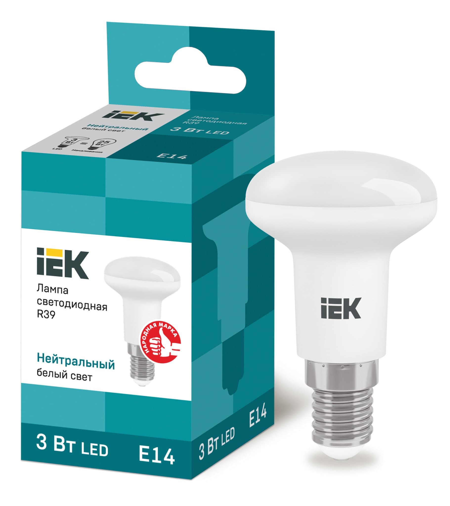 IEK Лампа светодиодная ECO R39 рефлектор 3Вт 230В 4000К E14 — миниатюра 1