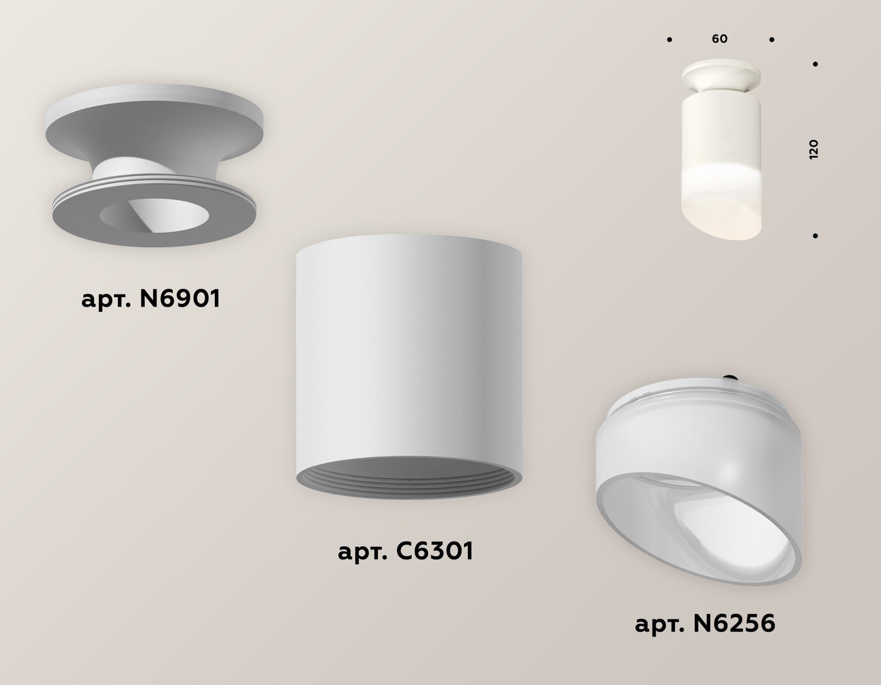 Ambrella Комплект накладного светильника XS6301105 SWH/FR белый песок/белый матовый MR16 GU5.3 (N6901, C6301, N6256) — миниатюра 2