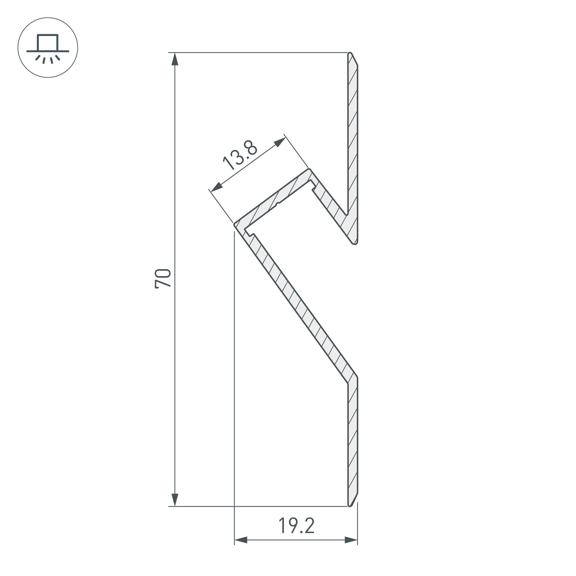 Arlight Профиль ARH-DECORE-S12-CAVE-F-2000 ANOD (Алюминий) 023902 — миниатюра 2