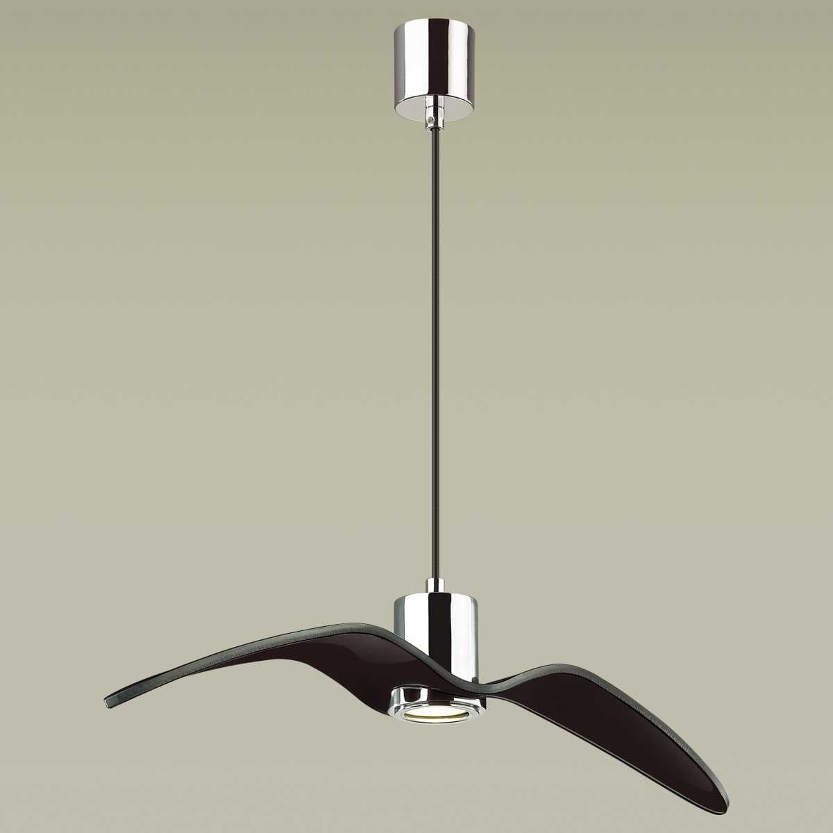 Odeon Light 4901/1B PENDANT ODL22 233 черный/хром/стекло Подвес GU10 1*5W BIRDS — миниатюра 4