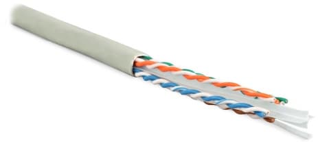 Hyperline UUTP4-C6-S23-IN-LSZH-GY-305 (305 м) Кабель витая пара U/UTP, категория 6, 4 пары (23 AWG), одножильный (solid), с разделителем, LSZH, нг(С)- 42048