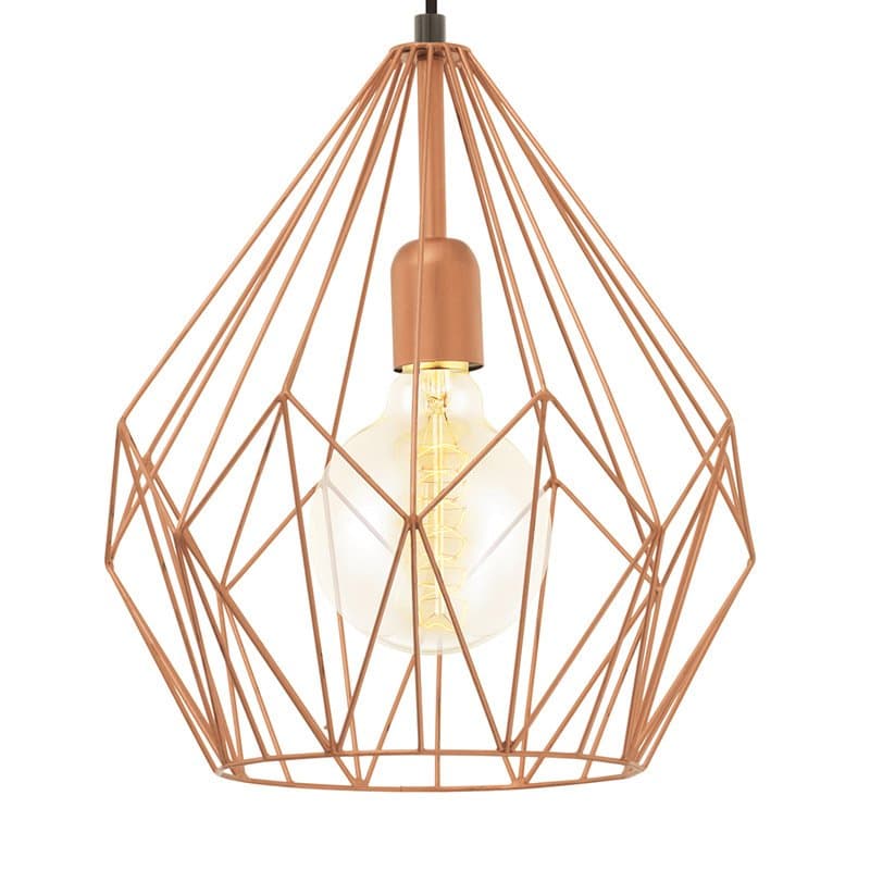 Eglo Подвес CARLTON, 1x60W (E27), Ø310, H1100, сталь, медный 49258 — миниатюра 3