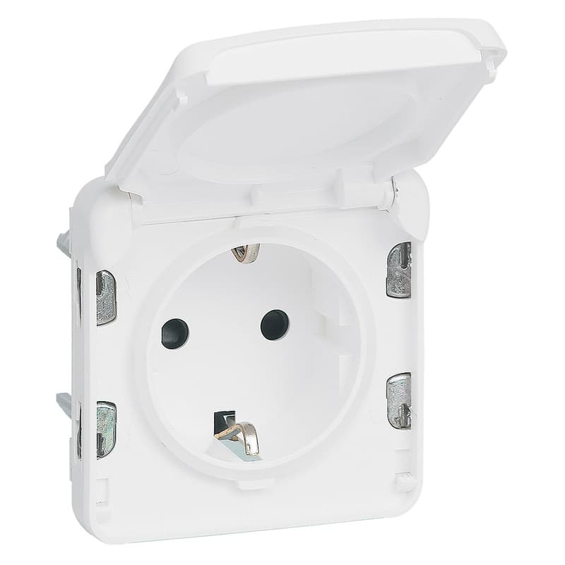 Legrand Plexo Arctic Антибактериальный Мех Розетка с/з с крышкой 070722