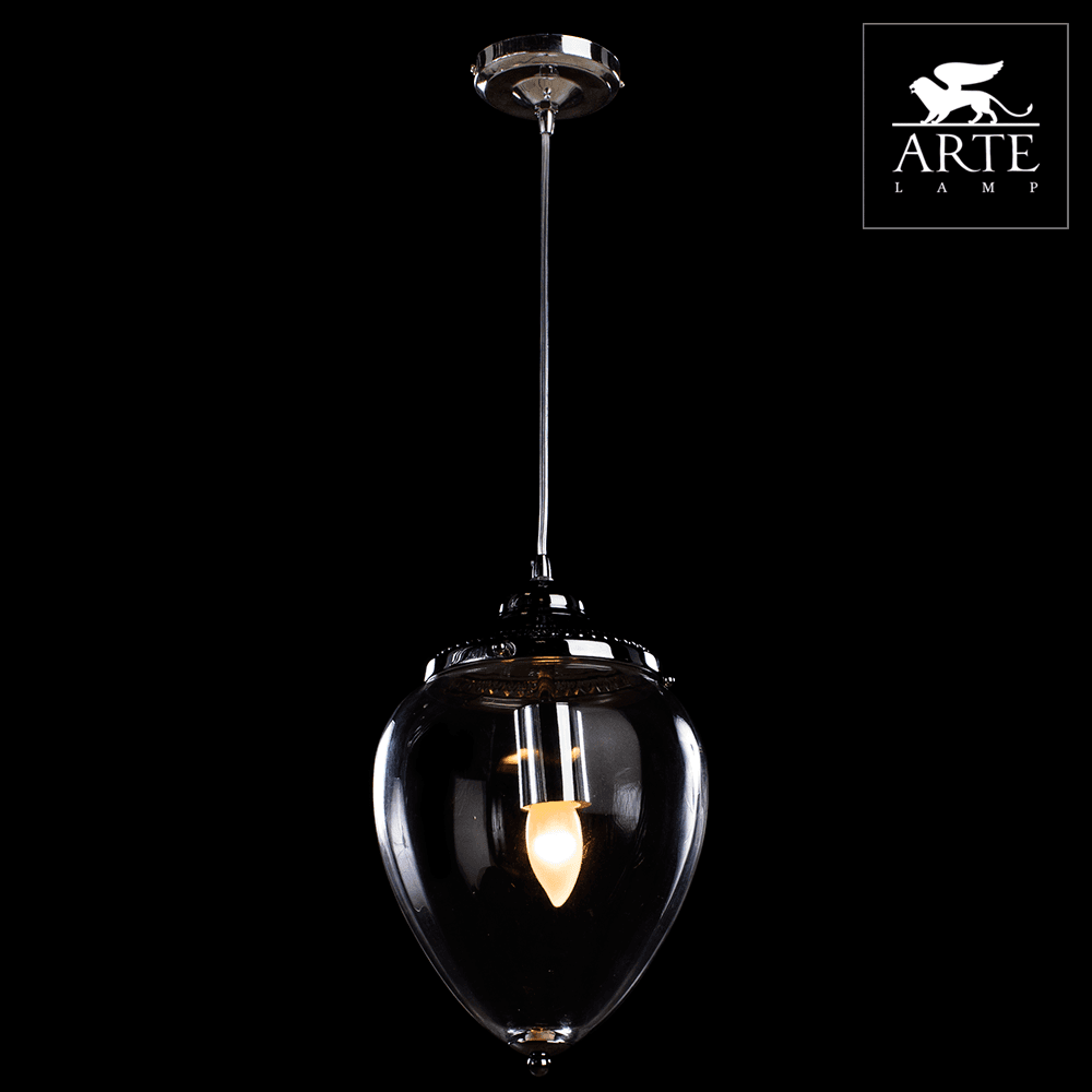 Arte Lamp Rimini Хром/Прозрачный Светильник подвесной 60W E27 A1091SP-1CC — миниатюра 2