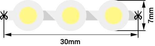 SWG Лента светодиодная  DIP 5мм, 96 LED/м, 7,7 Вт/м, 12В , IP68, Цвет: Желтый, 970мм DIP-96-12-7.7-Y-68