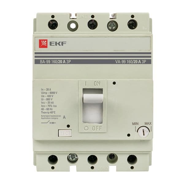 EKF Выключатель автоматический ВА-99 160/20А 3P 35кА PROxima — миниатюра 7