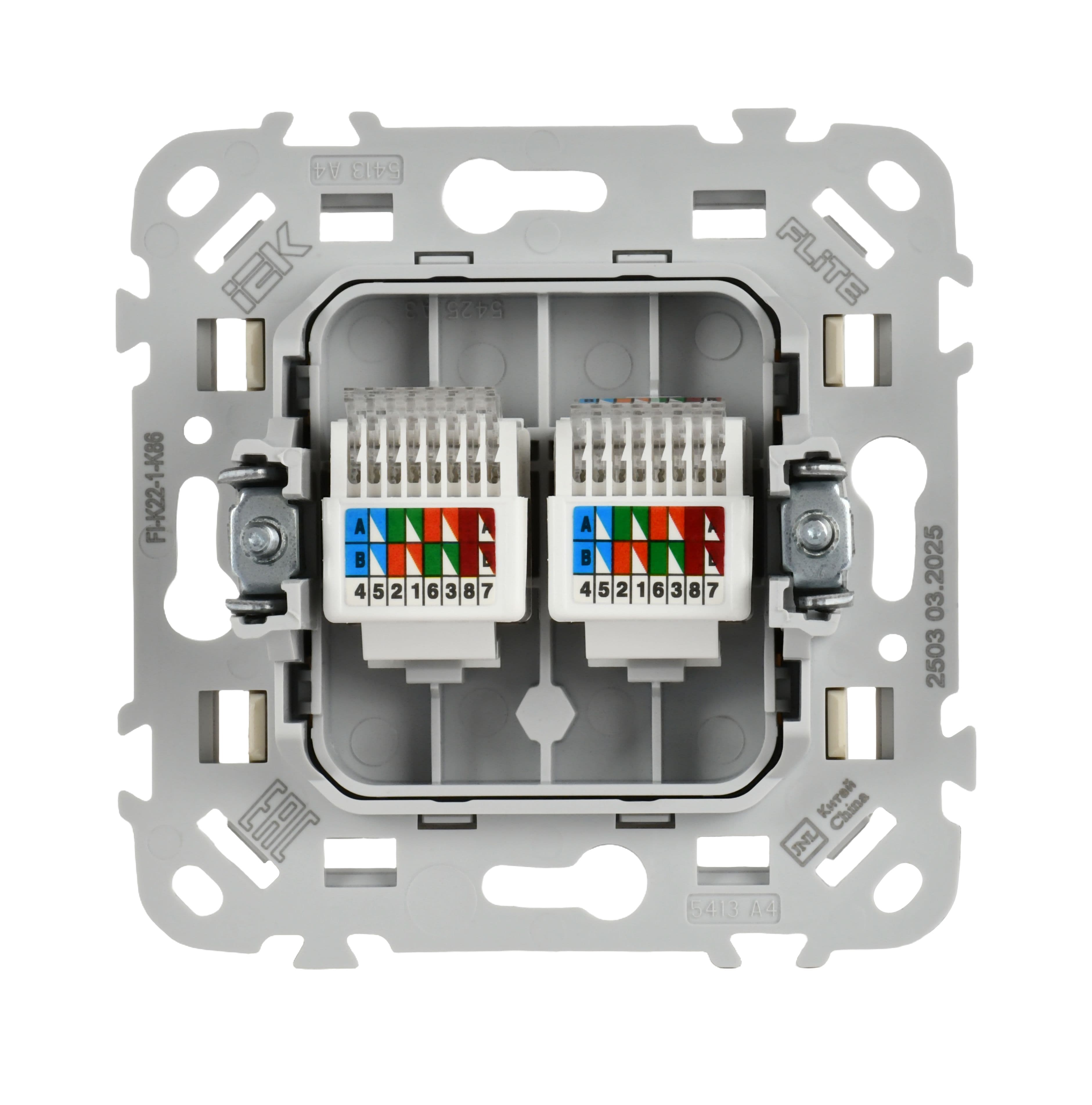 IEK FLITE Сливочный Розетка 2-местная компьютерная RJ45 категория 5Е UTP — миниатюра 3