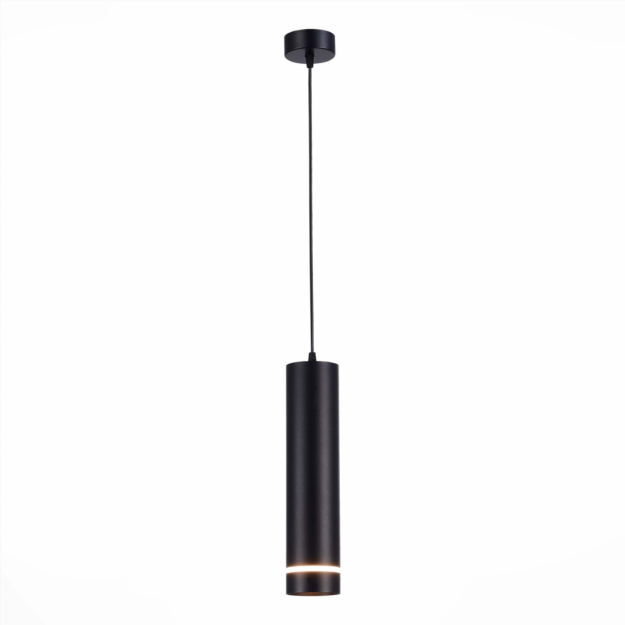 ST LUCE  ST115.443.12 Светильник подвесной Черный LED 1*12W 4000K 936Lm Ra>90 120о IP44 D80xH300 165-265V
