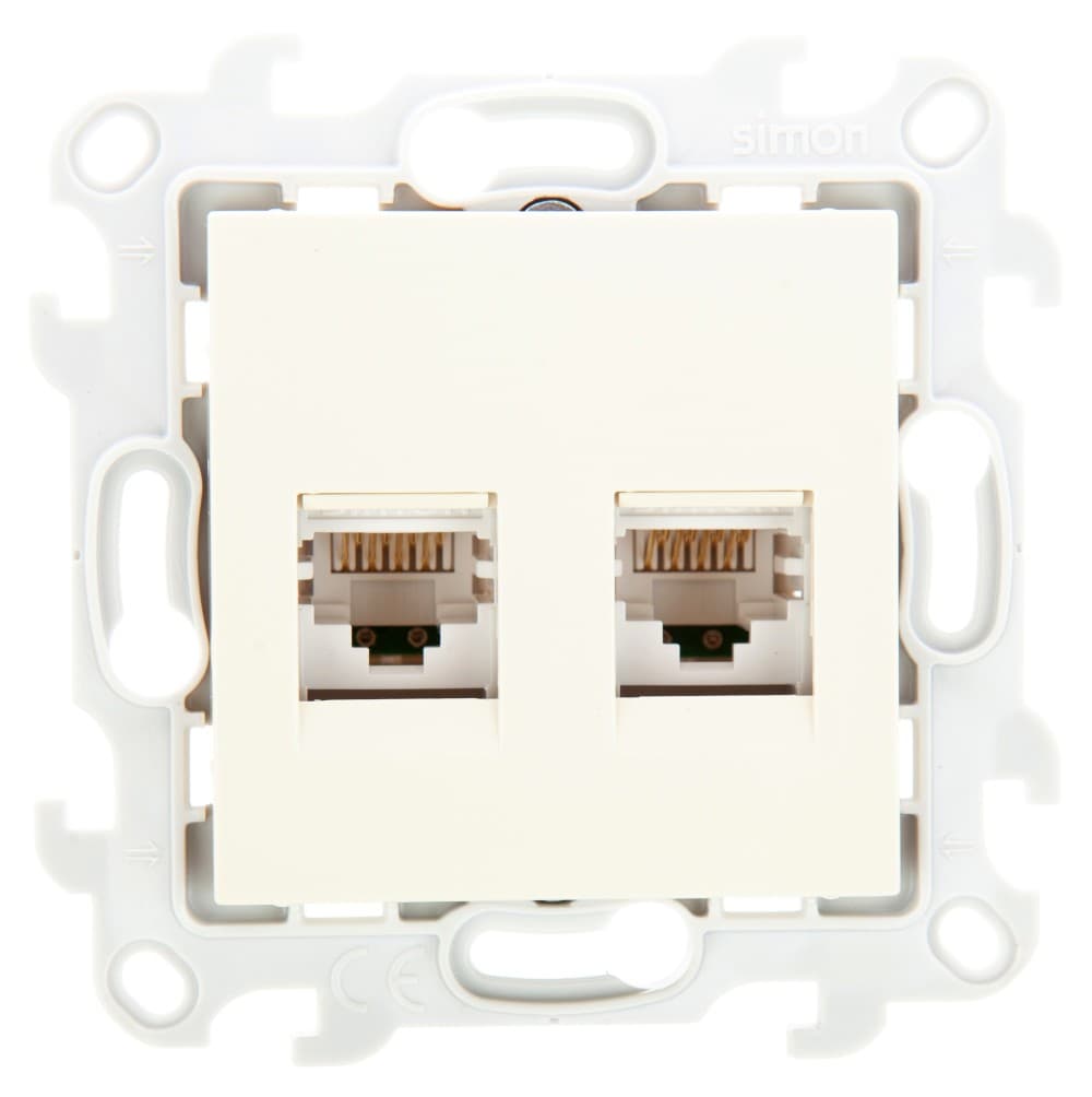 Simon 24 Слоновая кость Розетка 2хRJ45 кат. 5е UTP 2450593-031 — миниатюра 1