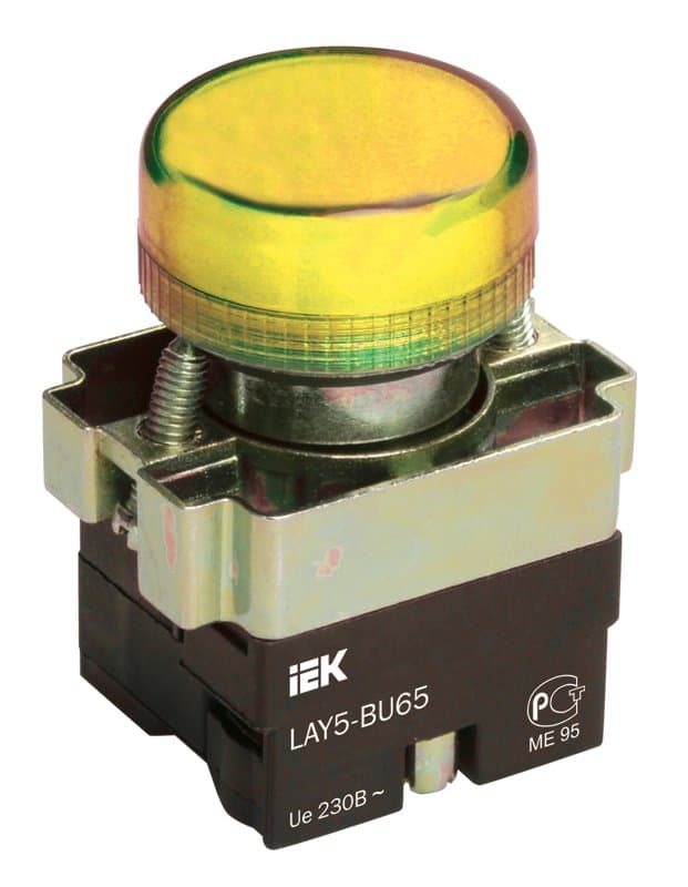 IEK LAY5 Индикатор LAY5-BU65 желтого цвета d22мм