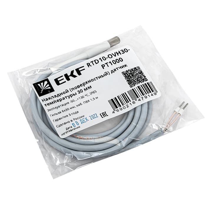 EKF Накладной (поверхностный) датчик температуры 30 мм RTD10-OVH30-PT1000 — миниатюра 3